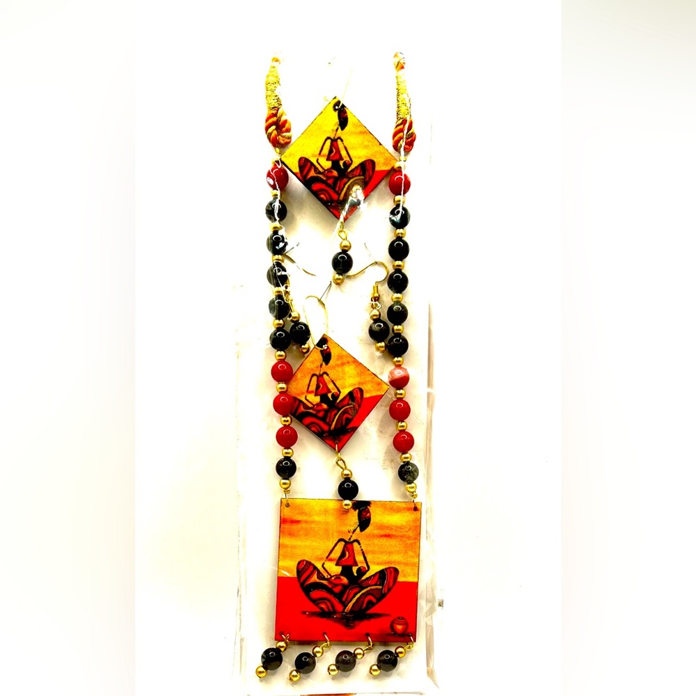 COPY - Fashion art jewelry necklace and earring set